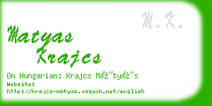 matyas krajcs business card